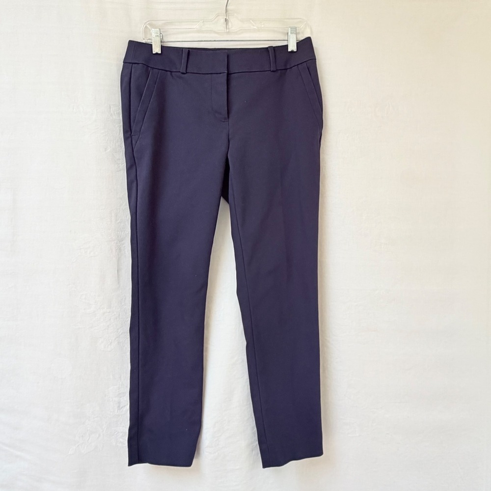 Ann Taylor LOFT Julie Skinny Pants Navy Blue Womens Petite 4P Stretch Trousers